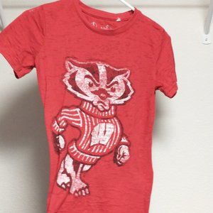 UW Badger distressed slim fit tee